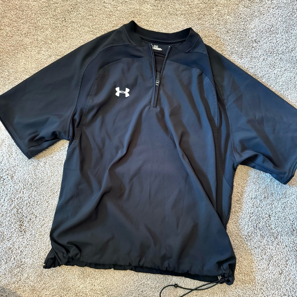 Under Armour - Men’s (S) Black Golf Jacket, 1/4 Zip Wind Training Shirt